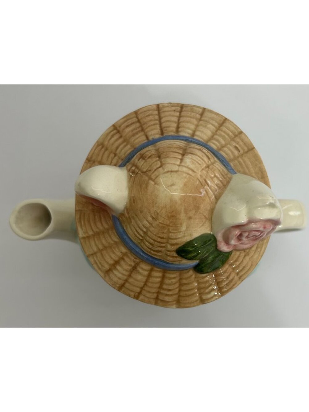 Vintage Pig Teapot Pastel Colors Floral Grannycore Cottagecore Farmhouse Kitschy - Picture 5 of 8